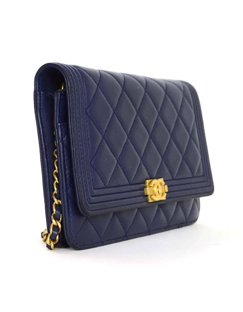 chanel boy wallet on chain navy|chanel woc online shop.